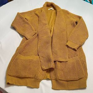 Moutaki Knitage Greece Mustard Knit Cardigan Size Large See Measurements